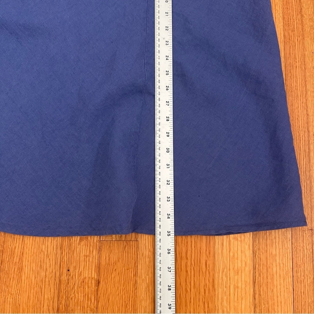 The J. Peterman Company Women's Blue 100% Linen skirt Size L (n) - Picture 5 of 9